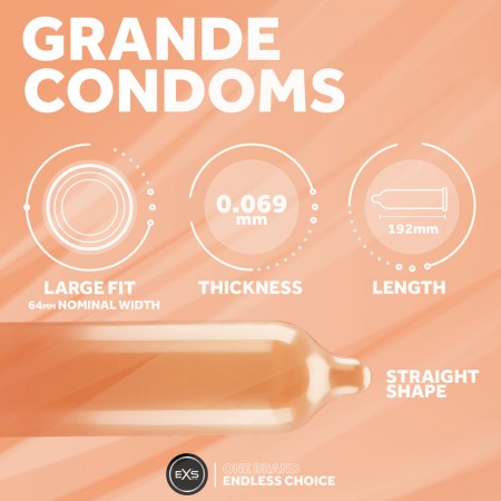 EXS Grande - Extra Large Condoms - 12 