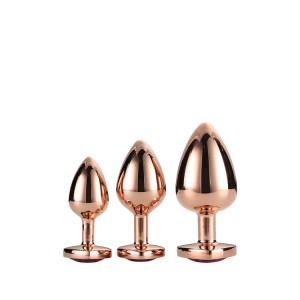 Kit plugs anais GLEAMING LOVE ROSE Dourado