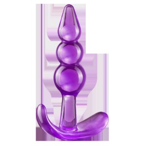 B YOURS TRIPLE BEAD ANAL PLUG PURPLE