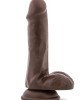 DR. SKIN PLUS 6 INCH POSABLE DILDO WITH BALLS MOCHA