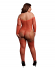 Catsuit Brilhante -Plus Size- Vermelho/Dourado