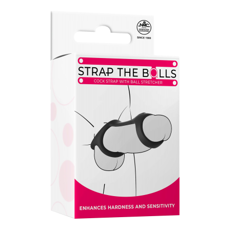 NMC SILICONE COCK STRAP WITH BALL STRETCHER BLACK