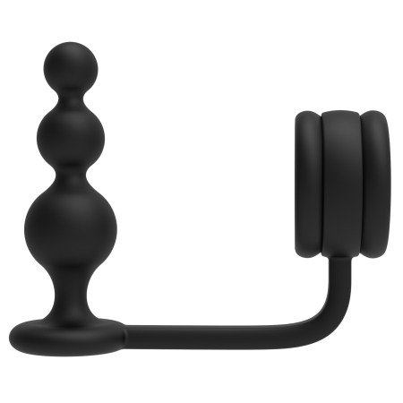 RAMROD COCKRING WITH BEADED ANAL PLUG