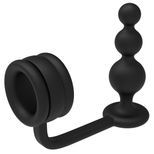 RAMROD COCKRING WITH BEADED ANAL PLUG RAMROD COCKRING WITH BEADED ANAL PLUG