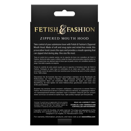 FETISH & FASHION Capuz com Fecho na Boca