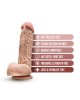 DR. SKIN MR. D 8.5 INCH DILDO WITH BALLS BEIGE