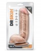DR. SKIN MR. D 8.5 INCH DILDO WITH BALLS BEIGE