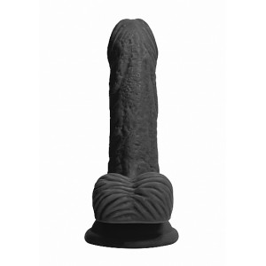 Dildo Realista Curvado c/ Base Sucção 15.4cm GC Preto