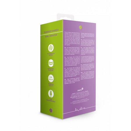  Teardrop Shaped Anal Vibrator - Clear Purple
