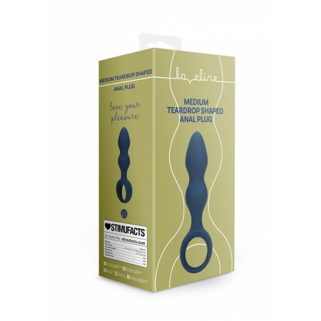  Teardrop Shaped Anal Plug - Medium - Baltic Blue