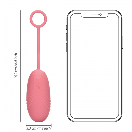 Vibrador do tipo Ovo com Comando - Rosa - Loveline