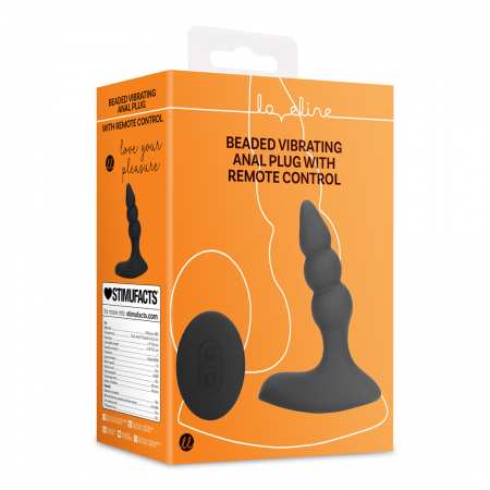 Beaded Vibrating Anal Plug with Remote Control 