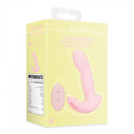 Vibrador de Cueca com Estimulador de Clitoris e Comando - Loveline - Rosa