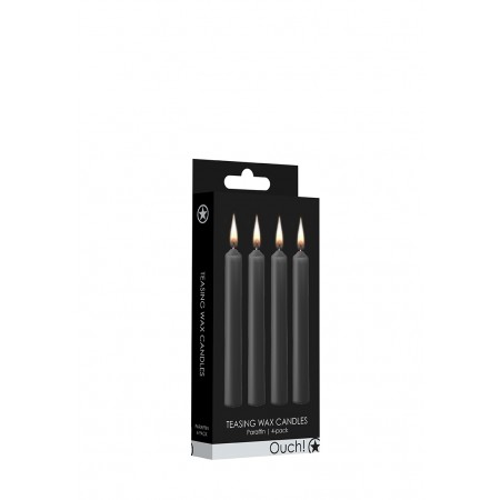 Teasing Wax Candles - Parafin - 4-pack - Black