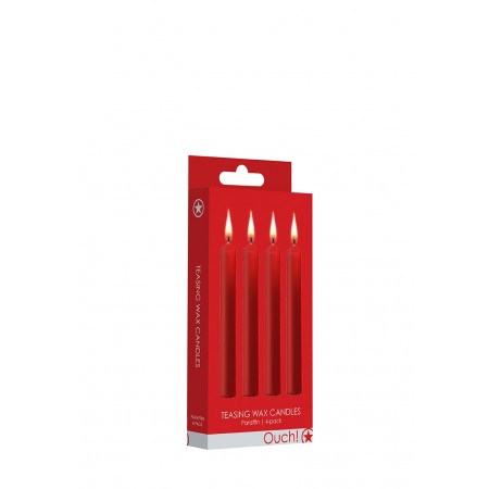 Teasing Wax Candles - Parafin - 4-pack - Red
