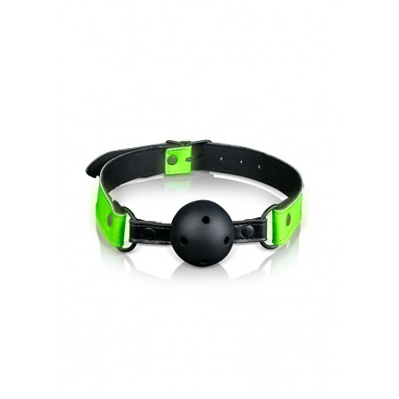 Breathable Ball Gag - Glow in the Dark - Neon Green/Black