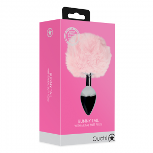 Plug Anal Metalico com Rabo de Coelho Rosa Plug Anal Metalico com Rabo de Coelho Rosa