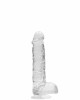 Dildo realistico com testiculos 15cm Transparente - RealRock
