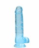 DILDO REALISTA COM BOLAS 19CM AZUL