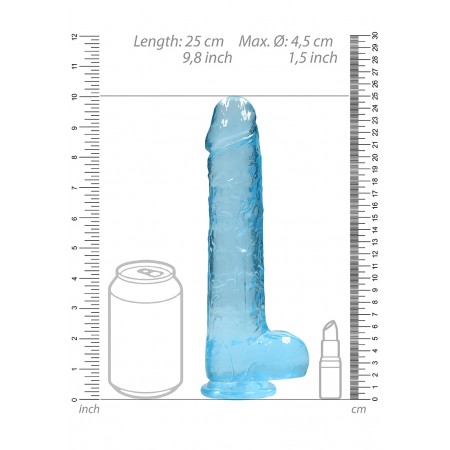 DILDO REALISTA AZUL 22CM COM BOLAS
