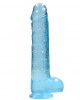 DILDO REALISTA AZUL 22CM COM BOLAS