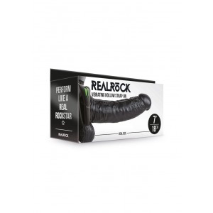 Vibrating Hollow Strap-on with Balls - 7/ 18 cm