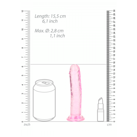 Dildo realista reto com ventosa - 6`` / 14,5