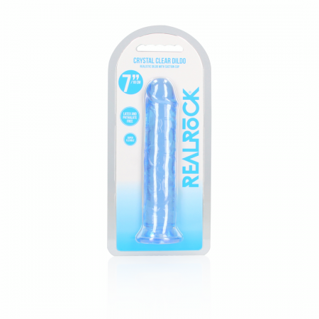 Dildo realista reto com ventosa - 7`` / 18 - Azul
