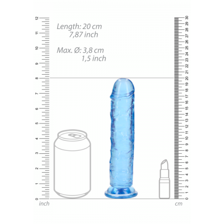 Dildo realista reto com ventosa - 7`` / 18 - Azul