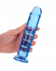 Dildo realista reto com ventosa - 7`` / 18 - Azul