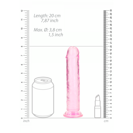 Dildo realista reto com ventosa - 7`` / 18 - Rosa