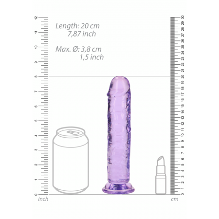 Dildo realista reto com ventosa - 7`` / 18 - Roxo