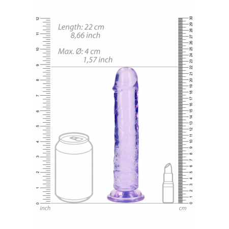 Dildo realista reto com ventosa - 8`` / 20 - Roxo