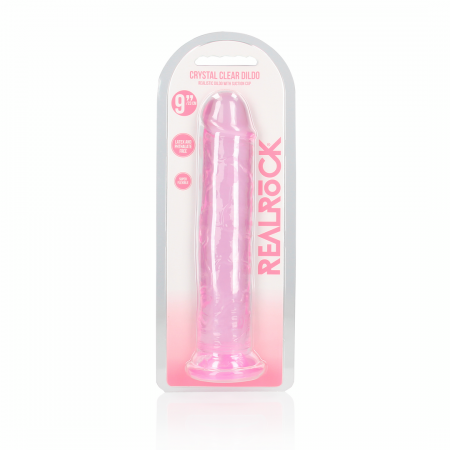 Dildo realista reto com ventosa - 9`` / 23 - Rosa