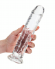 Dildo realista reto com ventosa - 9`` / 23 - Transparente