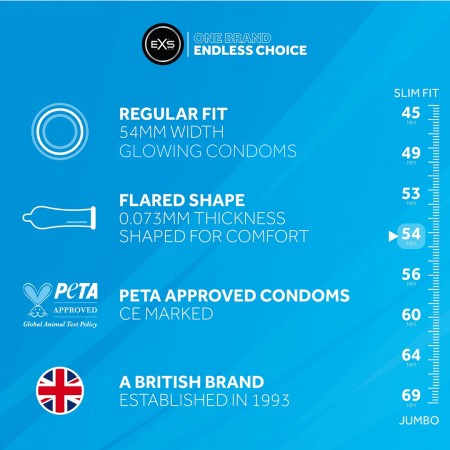 EXS Glow - Brilha no Escuro - 3 Preservativos