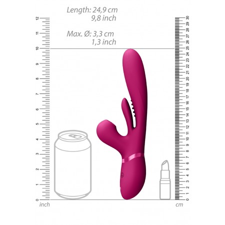Kura Thrusting GSpot, Flapper, PulseWave Clit Stimulator - Pink