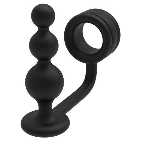 RAMROD COCKRING WITH BEADED ANAL PLUG