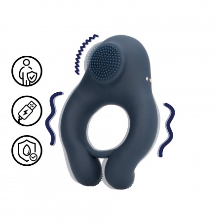 Anel Peniano vibratório com estimulação do clitóris Anel Peniano vibratório com estimulação do clitóris