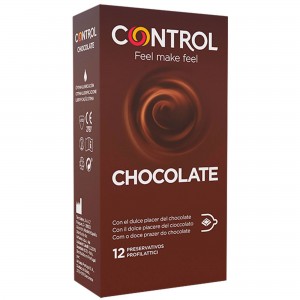 Caixa 12 Preservativos Chocolate Addiction Control Caixa 12 Preservativos Chocolate Addiction Control