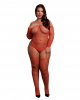 Catsuit Brilhante -Plus Size- Vermelho/Dourado