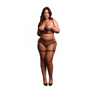 Two Piece Set with Underwired Open-Cup Bra