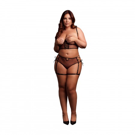 Two Piece Set with Underwired Open-Cup Bra