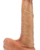 Davinci 8 Inch Sliding Foreskin Dildo with Squeezable Balls Tan
