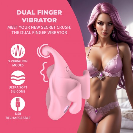 Finger Dual Vibrator - Pink Finger Dual Vibrator - Pink