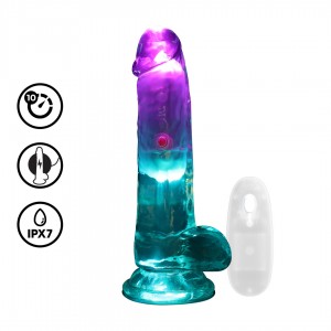 LED Vib Straight Cock with balls - 6 / 15 cm 