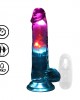 LED Vib Straight Cock with balls - 7 / 18 cm 