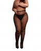 Meias Brilhantes Cut-Out - Plus Size - Preto/Dourado