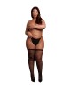Shimmering Thigh High Stockings - Plus Size - Black/Gold Glitter