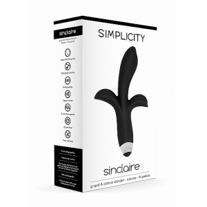 Vibrador c/ Estimulador Clitoris e Ponto-G Sinclaire Simplicity 21.5cm Preto